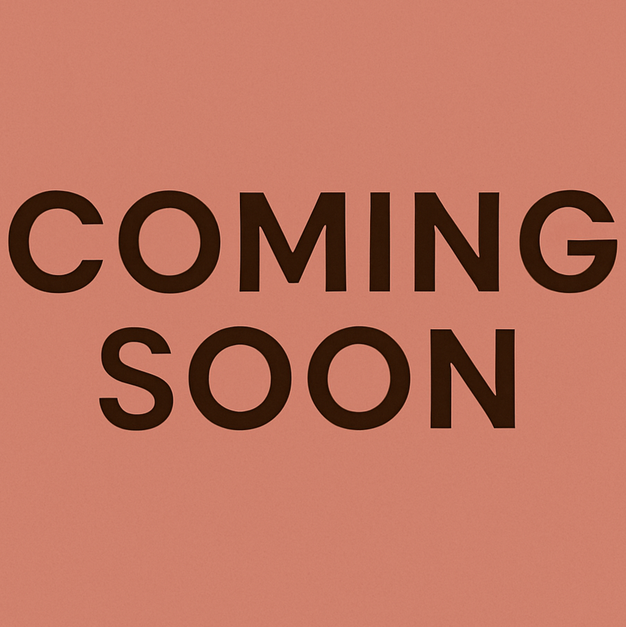 an image that says "coming soon" with #DC8979 as the background color and #33290A as the text color